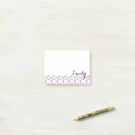 Personalisierter Name Lila Pinwheels Post-it Klebezettel (Auf Schreibtisch)
