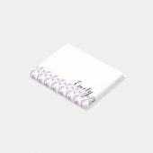 Personalisierter Name Lila Pinwheels Post-it Klebezettel (angewinkelt)