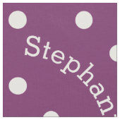 Personalisierter Name Lila Polka Dot Stoff (Nahaufnahme)
