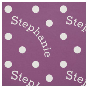 Personalisierter Name Lila Polka Dot Stoff