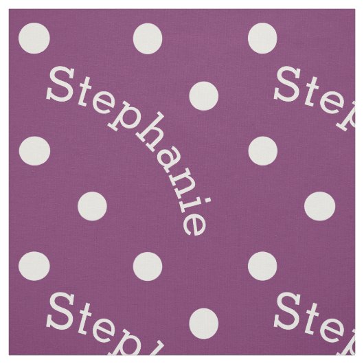 Personalisierter Name Lila Polka Dot Stoff (Muster)