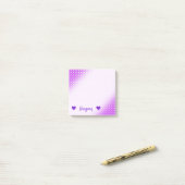 Personalisierter Name + Lila Punkte/Kreis-Muster Post-it Klebezettel (Auf Schreibtisch)