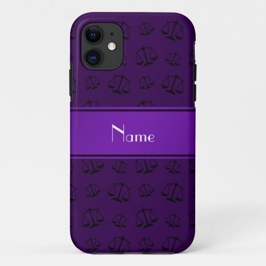 Personalisierter Name lila Richtskala Case-Mate iPhone Hülle (Rückseite)