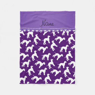 Personalisierter Name lila Schlafzimmerhunde Fleecedecke