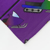 Personalisierter Name lila Schneemobile Fleecedecke (Ecke)