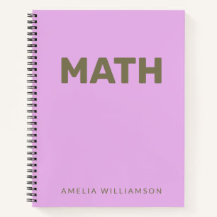 Personalisierter Name Lila Schulmathematik Notizblock