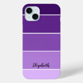 Personalisierter Name Lila Strip Farbpalette Chip Case-Mate iPhone Hülle (Rückseite)