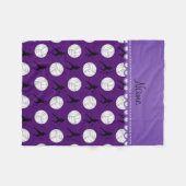 Personalisierter Name lila Volleyballs Silhouette Fleecedecke (Vorderseite (Horizontal))