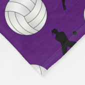 Personalisierter Name lila Volleyballs Silhouette Fleecedecke (Ecke)