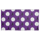 Personalisierter Name lila Volleyballs Silhouette Kissenbezug (Vorderseite)