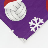 Personalisierter Name lila Volleyballs Weihnachtsm Fleecedecke (Ecke)
