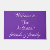 Personalisierter Name Lila Willkommenstürme Fußmatte (Vorderseite)