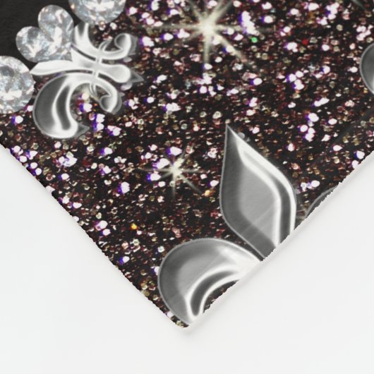 Personalisierter Name Lilie Glitzer Fleecedecke (Ecke)