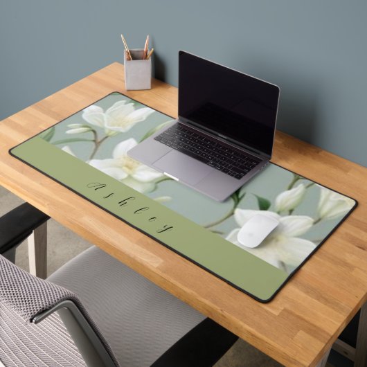 Personalisierter Name Lily of the valley Desk Mat Schreibtischunterlage (Büro 2)