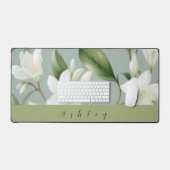 Personalisierter Name Lily of the valley Desk Mat Schreibtischunterlage (Tastatur & Maus)
