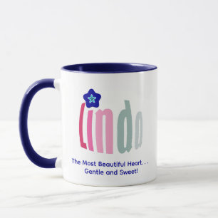 Personalisierter Name "Linda" und Blume des bösen  Tasse