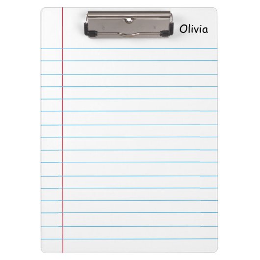 Personalisierter Name - Linke Notebook-Zwischenabl Klemmbrett (Vorderseite)
