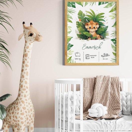 Personalisierter Name Löwe boho Kinderzimmer Art P Poster