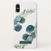 Personalisierter Name Lush Greenery und Eucalyptus Case-Mate iPhone Hülle (Rückseite)