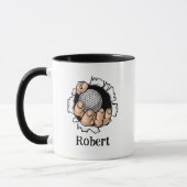 Personalisierter Name Lustiger Golfball Tasse (Links)