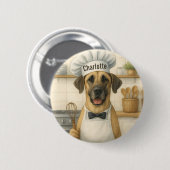Personalisierter Name Lustiger Great Dane Hund Koc Button (Vorne & Hinten)