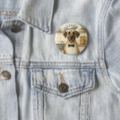 Personalisierter Name Lustiger Great Dane Hund Koc Button (Beispiel)