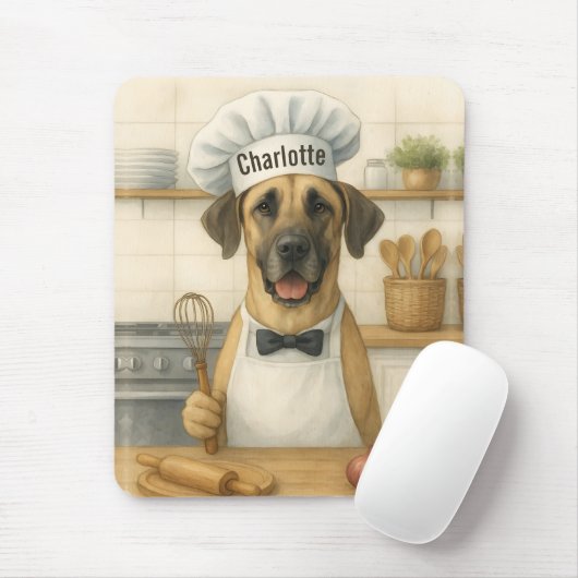 Personalisierter Name Lustiger Great Dane Hund Koc Mousepad (Mit Mouse)
