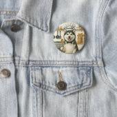 Personalisierter Name Lustiger Sibirischer Husky H Button (Beispiel)