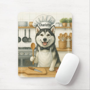 Personalisierter Name Lustiger Sibirischer Husky H Mousepad