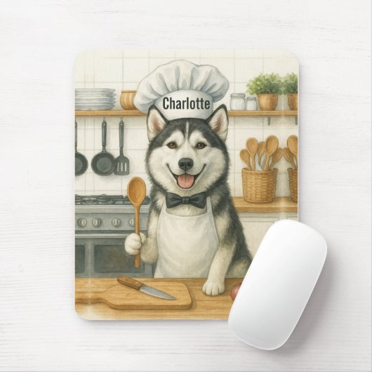 Personalisierter Name Lustiger Sibirischer Husky H Mousepad (Mit Mouse)