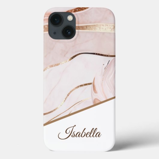 Personalisierter Name | Luxe Marble Case-Mate iPhone Hülle (Rückseite)