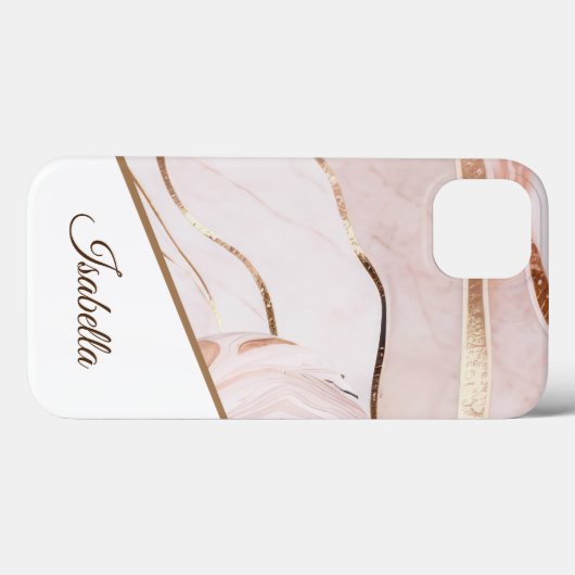 Personalisierter Name | Luxe Marble Case-Mate iPhone Hülle (Rückseite (Horizontal))