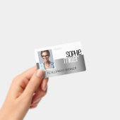 Personalisierter Name Luxury Silver Gradient Trend Ausweis (Handheld)
