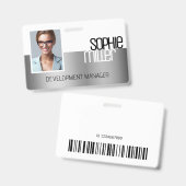 Personalisierter Name Luxury Silver Gradient Trend Ausweis (Vorder- & Rückseite)