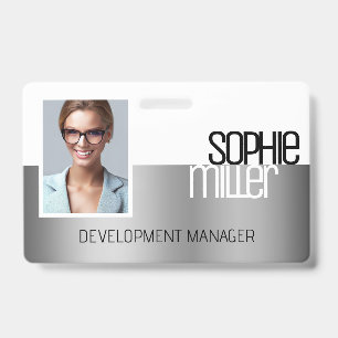 Personalisierter Name Luxus Silber Gradient Trend Ausweis