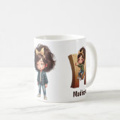 Personalisierter Name & M Verschlafener Morgen Kar Kaffeetasse (VorderseiteRechts)