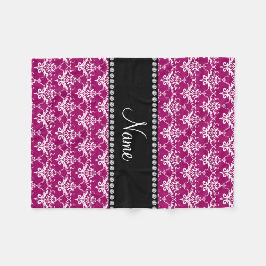 Personalisierter Name Magenta Fleecedecke (Vorderseite (Horizontal))