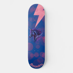 Personalisierter Name Magical Unicorn Pink Blitz Skateboard