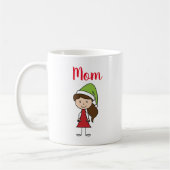personalisierter Name Mama Weihnachten Kaffee Tass Kaffeetasse (Links)