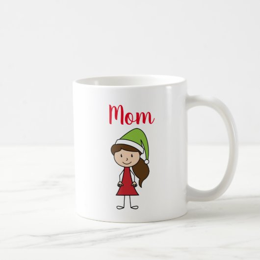 personalisierter Name Mama Weihnachten Kaffee Tass Kaffeetasse (Rechts)