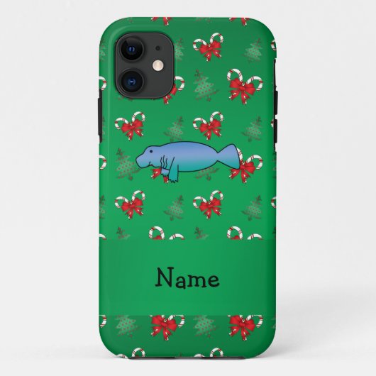 Personalisierter Name Manatee grüne Bonbons Case-Mate iPhone Hülle (Rückseite)
