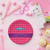 Personalisierter Name Manatee Rosa Schmetterlinge Pappteller (Party)
