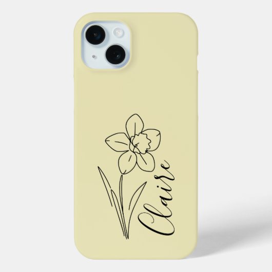 Personalisierter Name März daffodia Geburtsname Bl Case-Mate iPhone Hülle (Rückseite)
