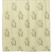 Personalisierter Name März daffodia Geburtsname Bl Duschvorhang (Vorderseite)