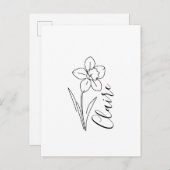 Personalisierter Name März daffodia Geburtsname Bl Einladungspostkarte (Vorne/Hinten)