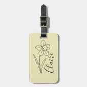 Personalisierter Name März daffodia Geburtsname Bl Gepäckanhänger (Vorderseite vertikal)