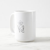 Personalisierter Name März daffodia Geburtsname Bl Kaffeetasse (Vorderseite Links)