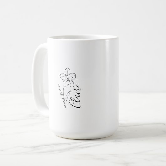 Personalisierter Name März daffodia Geburtsname Bl Kaffeetasse (Vorderseite Links)