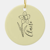 Personalisierter Name März daffodia Geburtsname Bl Keramik Ornament (Vorne)