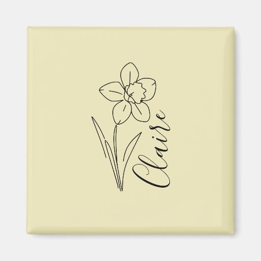 Personalisierter Name März daffodia Geburtsname Bl Magnet (Vorne)